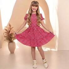 Young Girls Dresses - 紅白色 - 查看 1
