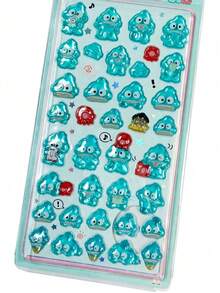 Y2K风格可重复使用透明水晶贴纸，图案包括可爱女孩、简约风、蝴蝶、动物等，适用于手机、笔记本电脑、水瓶、汽车、DIY手账等。 - 彩色 - 查看 9