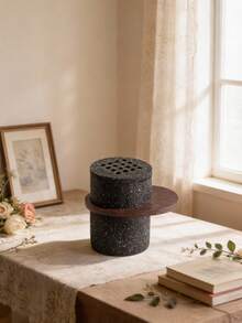 1pc Coal-Shaped Handheld Resin Incense Burner, Black And White Marble Texture, Modern Minimalist Design With Lid, Multiple Sizes, Traditional Arabic Aromatherapy Home Decor, Suitable For Home, Office, Hotel, Living Room And Holiday - Multicolor - View 10