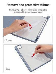 TPU 皮革翻盖保护套，兼容 iPad A16（第 11/10 代）、第 9/8/7 代（10.2 英寸）、iPad Air（10.9 英寸）、iPad Pro（11 英寸）、iPad Air（10.9 英寸）、iPad Pro（12.9 英寸），灰紫色 - 淺灰紫 - 查看 4