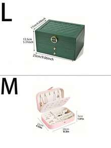 High-End, Large-Capacity Jewelry Storage Box, High-Quality PU Leather Belt Lock Jewelry Box, Three-Layer Jewelry Storage/Display Box, Travel Jewelry Box, Jewelry Storage Accessories, Jewelry Storage Container, Suitable For Rings, Necklaces, Bracelets, Earrings, Etc., A Gift For Girls, A Holiday Gift, A Valentine's Day Gift. - Multicolor - View 8