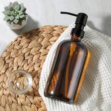 GMISUN Amber Glass Soap Dispenser, 1 Pack Dish Soap Dispensers For Kitchen With Rustproof Stainless Steel Pump, 17 Fl Oz Bathroom Hand Soap Dispenser, Brown Liquid Dishwashing Dispensers Bottle - 琥珀色瓶子+黑色泵 - 查看 9