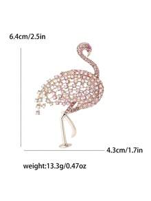 奢华水钻火烈鸟胸针 - 动物胸针，男女皆宜，休闲派对饰品/朋友礼物/徽章装饰 - 火烈鳥 - 查看 7