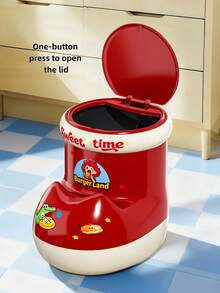 1个鞋形垃圾桶，厨房/卧室/浴室垃圾桶，可爱趣味设计，按压式开盖，内置垃圾袋收纳空间，适合日常使用 - 彩色 - 查看 13