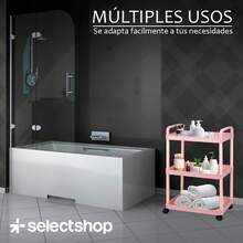 CYPNSELECTSHOP Organizador de 3 Niveles con Ruedas Universal Carrito de Almacenamiento de Plástico Rodante Multiusos Fácil de Montar Utilidades para Baño HG55C22Fashion - 219361235 - Ver 9