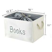 CYPNINough Cesta de Libros para la Habitación de Los Niños Organizador de Estantes y Cajas de Almacenamiento de Libros para Niños Contenedores de Libro Plegables con Cierre de Cordón grandeFashion - 223607700 - Ver 3