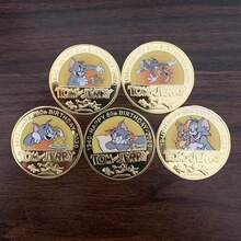 1枚汤姆和杰瑞纪念币，动漫金属金色收藏卡通礼品 - 彩色 - 查看 11