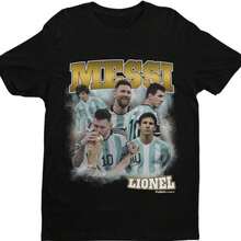 Lionel Homage _ Argentina Football T Shirt _ Football _ Soccer _ Lionel Fan _ Lionel Mes - 黑色 - 查看 1