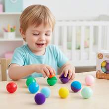 20pcs Kids Pom Pom Color Matching Toys, Improve Children's Color & Quantity Recognition, Eye-Hand Coordination, Fine Motor Skills, Sensory Early Education Learning Tools - Multicolor - View 6