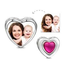 1件心形刻字照片吊坠项链，可定制照片，个性化女士项链吊坠，银色，生日、周年纪念日、圣诞节、情人节、新年及其他节日的绝佳礼物