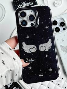 纤细的黑色翅膀追随星辰，这款时尚精致的个性化防摔保护壳，兼容 17/17 Pro Max、 16 Pro Max/15 Pro/14、 13/12/11，是送给家人/朋友/姐妹/女友的圣诞礼物佳选。 - 黑色 - 查看 2
