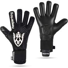 Guantes de portero para adultos, guantes de fútbol para hombre, costura interior, agarre profesional, 4 mm, ajuste fijo, unisex, varios tamaños y colores - Corte negativo blanco y negro - Ver 1