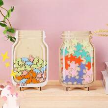 1pc Classroom Star Reward Jar With Decorative Teaching Stickers - Wooden, Suitable For Home And School Use, Motivational Stickers, Teacher Classroom Reward Jar, Essential Back To School Scoring Self-Discipline Jar Gift - Multicolor - View 3