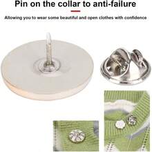 Broches para Mujeres, 30 Pzas Lindo Esmalte Alfiler de Solapa Set Broche Alfileres para Ropa Camisa Broche Botones Cierre de Metal Cubre Botones Alfiler - inicial - Ver 9