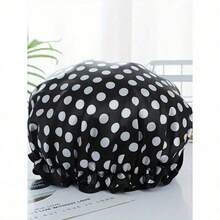 1pc Shower Cap, Women's Reusable Waterproof Elastic Shower Cap, Suitable For Long Hair Home Bathroom Decor Fall Decor Back To School - Multicolor - View 7