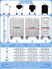 1 件装行李箱套，多种尺寸可选。采用聚酯纤维材质，防刮耐磨，男女通用。商务旅行和夏季度假的理想之选。易于手洗且可拆卸，是旅行必备配件。 - 彩色 - 查看 6