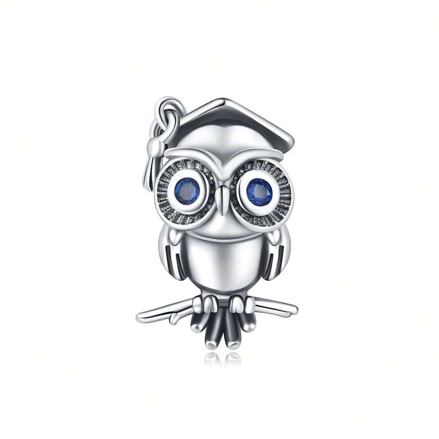 Cute Panda Animal 925 Sterling Silver Charms For Bracelets And Necklace Dangle Pendants Butterfly Elephant Dog Bead Jewelry Present For Women Family Friends - 戴著醫生帽的貓頭鷹 - 查看 1