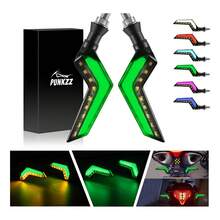 TendenciaPar Direccionales Led Moto Luces Señal Giro SecuencialCalidad premium - Rosa Violeta Amarillo - Ver 1