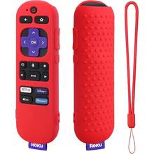 Glow Green Remote Cover Replacement For Roku Voice Remote (Official) Controller RCA1R, RC-GZ1 - Glowing In The Dark - Silicone Case With Lanyard For Roku Players, Audio And TV - 紅色 - 查看 3
