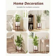 Adjustable Plant Stand Indoor Bamboo Plant Stand Fits 8 9 10 11 12 Inches Small Corner Planter Holder For Indoor Plants Single Floor Plant Stands For Living Room Balcony Reddish Browngift - Nâu đỏ - Xem 5