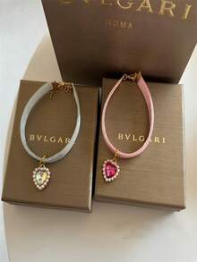 1pc Pet Cat Faux Pearl Heart Zirconia Collar, Cute Lightweight Anti-Choke Adjustable Collar, Make Your Kitty Look Like A Princess - Multicolor - View 7