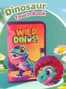 恐龙宝宝触摸书，逼真野生恐龙布艺认知书，亲子互动感官启蒙书，0-3岁宝宝触摸学习书，男孩女孩复活节/斋月/生日礼物 - 彩色 - 查看 9