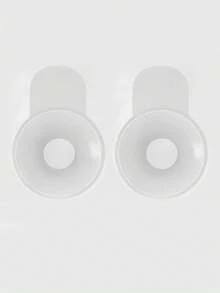 2/10pcs Transparent Lift Bra Petals, Nipple Cover, Invisible Backless Strapless Silicone Breast Petals For Wedding Dress, Party, Lingerie - Clear - View 14