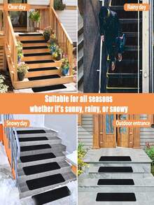 15pcs Reusable Self-Adhesive Stair Treads, Suitable For Indoor Hardwood Steps, Anti-Slip Carpet Stair Pads - Multicolor - View 5