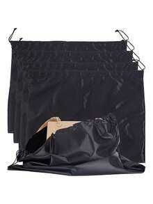 缎面抽绳防尘袋，适用于珠宝首饰及配饰；丝绸抽绳旅行收纳袋；便携式抽绳封口袋，适用于衣物鞋履；大容量手提防尘袋；自封抽绳收纳袋；旅行配件收纳整理便携式防尘袋 - 彩色 - 查看 3