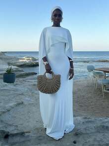 Elegant Romantic Arabian Style Long Dress, Lightweight Party/Event Dress, Wedding Dress, White Dress - White - View 4