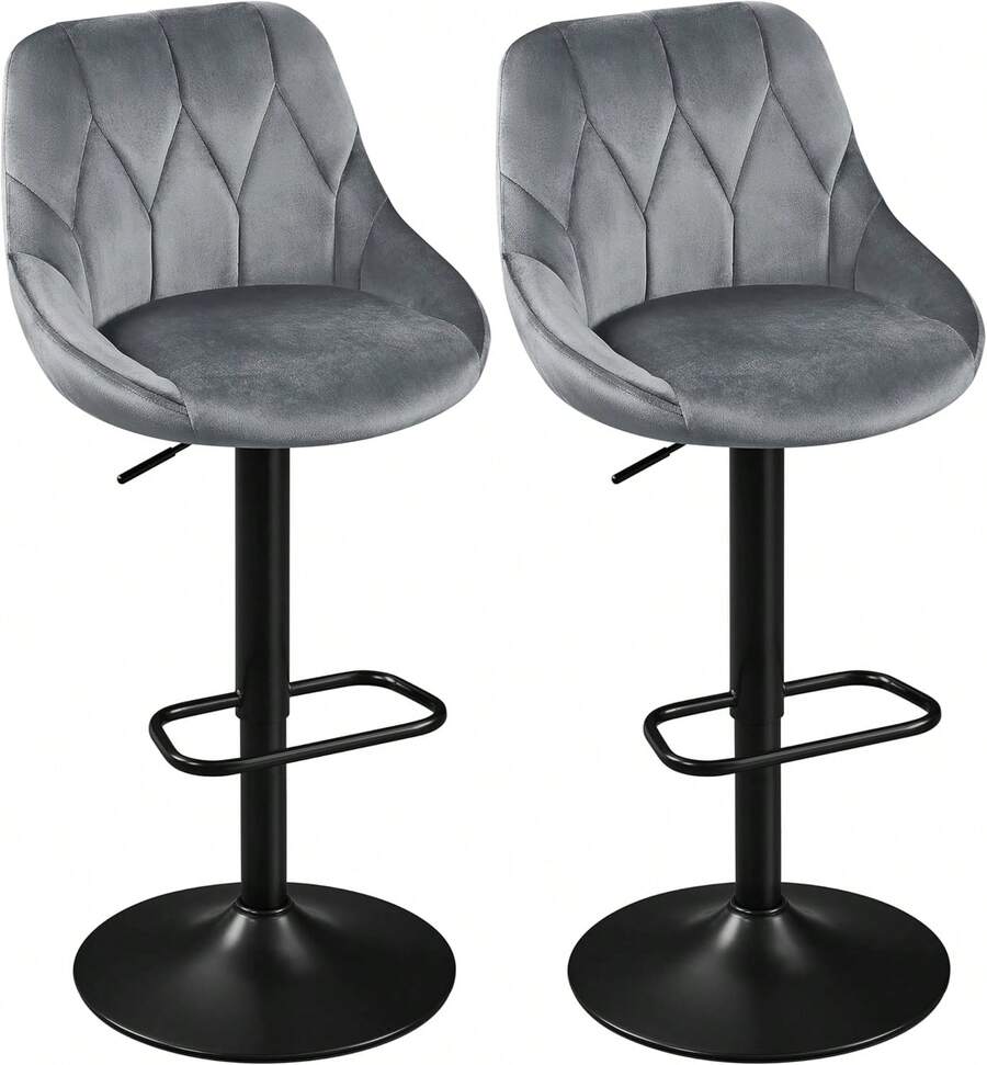Barstools - Dark Grey - Velvet - View 1