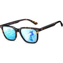 CARFIA Gafas de sol polarizadas para hombre con protección UV400 para conducir, pescar, ir de excursión y jugar al golf - 7: Montura Tortuga + Lente de espejo Azul - Ver 1