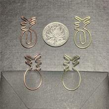 40pcs Pinefor  Apple Shape Paper Clips With Clear Box, Rose Gold And Yellow Gold, Funny Cute Paperclips Bookmarks Planner Clips For Fun Office Supplies Schoolsss Gifts Wedding Decoration - 菠蘿40個 - 查看 7