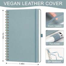 Graph Paper Notebook - Spiral Notebook Hardcover Leather Journal 140 Pages, B5 Large Grid Notebook 7.6\ X 10\, 100 Gsm Thick Paper, For Schoolsss Writing Graphing Engineering Math, GrayBlue - B5-graphB5Graph - View 5