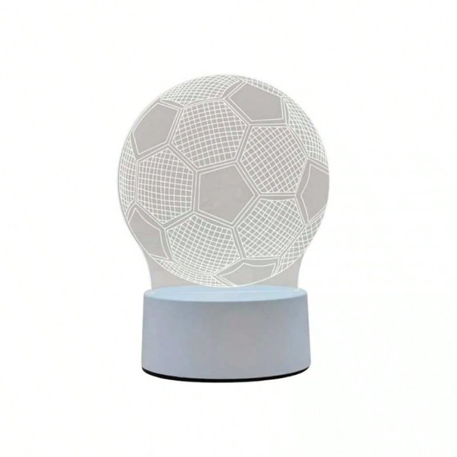 Lampara Nocturna LED 3D Diseño Balon de Futbol 7 Colores Tactil USB Decorativa
