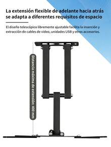 Soporte De Pared Para Tv, 14 A 55 Pulgadas, Máxima 50 Kg Máx. 400 X 400 Cm, Articulado, Inclinable Y Giratorio, Extraíble Universal Mural Para Televisión Monitor Ajustable - Negro - Ver 9