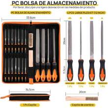 Juego de Limas y Escofinas,23 Piezas Juego de Limas de Acero de alta calidad Incluye Limas de Mano Planas,Redondas,Semicirculares,Triangulares T12 grandes y pequeñas,con Guantes y Papeles de Lija,38927564 - Multicolor - Ver 2