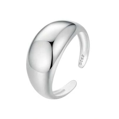 bamoer 1 st. tjock justerbar ring i 925 sterlingsilver, minimalistisk och trendig
