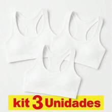 Kit Of 3 Top Fitness Gym Tops With Good Support, Swimmer/Tank Top For Training And Walking. - 3 áo trắng - Xem 2