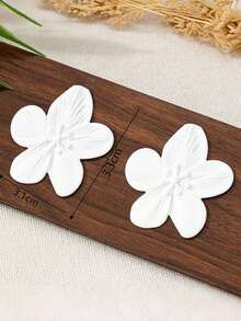 1 Pair Vintage White Flower Earrings For Women, Suitable For Vacation, Holiday, Party, Event - White - View 4