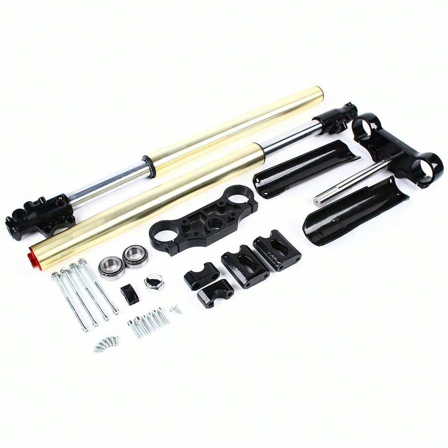 ZhdnBhnos " Front Fork Shocker For CC CC Dirt Pit Bike Complete Mm/Mm Upside Down Front Fork Suspension Shocks Absorber And Triple Clamp Handlebar Riser Set - Variant,1 - View 1