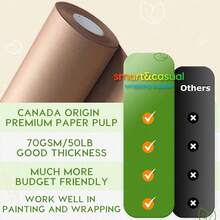 SMART&CASUAL 15\ X 900\ (75') Kraft Paper Roll For Art Craft Supplies Gift Wrapping Moving PacFKing  Painting Drawing Paint Easel Poster Chart Paper (Brown, 15\ W X 900\ L (75')) - 棕色的 - 查看 4