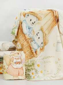 1pc Soft & Cozy Infant Fleece Blanket, 100*100cm - Multicolor - View 7