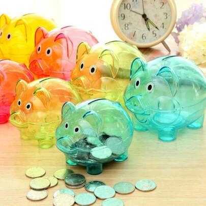 Colorful Creative Piggy Bank, Birthday Gift Piggy Bank, Transparent Visible Piggy Bank, Birthday Gift