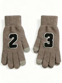 1 Pair Soft And Furry Winter Black Gloves For Men And Women, Touch Screen And Thermal Gloves With Solid Color, Hunting Gifts Men, Winter Accessories, Men's Gifts, Perfect Valentines Days Gifts For Girlfriends And Boyfriends, Fashionable Asymmetric Design Style - B-22008 - View 18