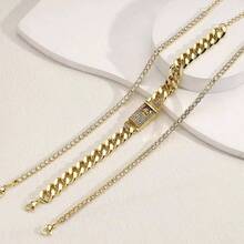14K Gold Anklets For Women Waterproof Rhinestone Ankle Bracelet Layered Cuban Link Chain Diamond Anklet Beach Jewelry For Women - Gold Anklets Style a - View 6