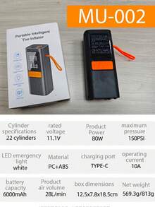 10000mAh High Capacity Car Jump Starter, Car Air Compressor, 2-In-1 Multifunctional Charger, Equipped With 150 PSI Digital Tire Inflator, LED Flashlight, Safety Hammer Design, Sturdy And Durable Structure, Includes Multiple Adapters | Emergency Vehicle Tool | High Visibility Orange | Comes With Storage Case