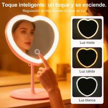 TendenciaEspejo De Maquillaje Con Luz Led Usb Recargable Marco RosaCalidad premium - 1 - Ver 8
