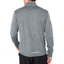 Nike Dri-Fit Pacer Solid Color Print Half-Pack Fit Stand Collar Long Sleeve Raglan Sleeve American Retro T-Shirt For Men
