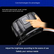 1/2pcs LED Sensor Headlamp, USB Rechargeable Bright Sensor Flashlight, Waterproof Headlight For Fishing, Camping - Black - View 6